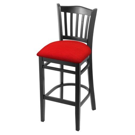 Holland Bar Stool Co 25" Counter Stool, Black Finish, Canter Red Seat 312025Blk011